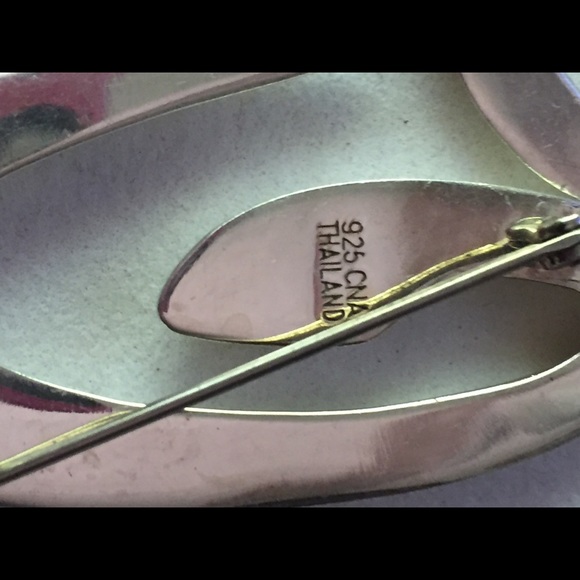 Two sterling silver geometric retro brooches - Picture 5 of 8